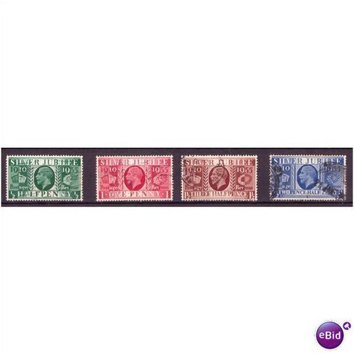 george V stamps silver jubilee sg453 456 fu f