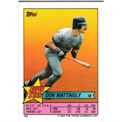1989 Topps Yearbook Stickers - #2 - Don Mattingly Stickercard