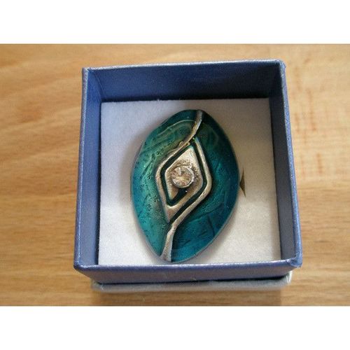 Turquoise / Sea Green & Silver Gilt Fashion Ring