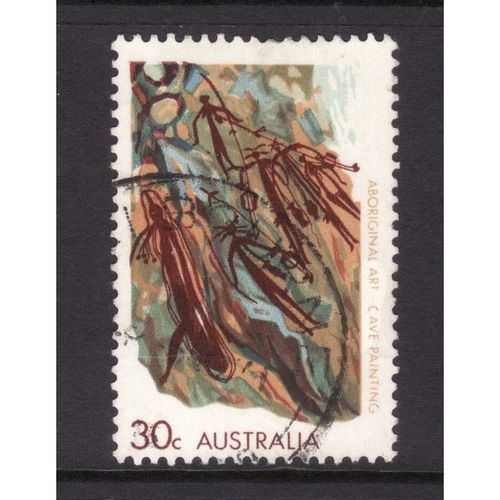 AUSTRALIA 1973 ABORIGINAL ART SG496 30c CAVE PAINTING FINE USED#3