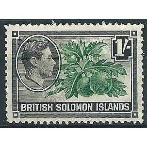 Solomon Islands 1939 SG68 1/- Green & Black Mounted Mint ... .