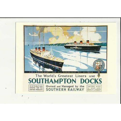 Southern Railway SOUTHAMPTON DOCKS Advertising Postcard by Southampton Museums