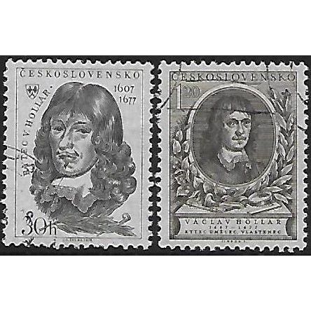 Mi 838/9: Václav Hollar (Graphic Artist and Engraver).
