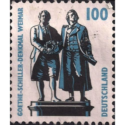 GERMANY, Goethe-Schiller Monument, Weimar, blue 1997, 100pf, #3