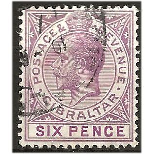 Gibraltar 1923 SG97a 6d Bright Purple & Magenta Fine Used . ..