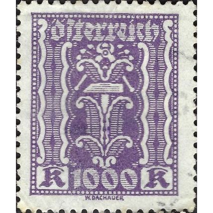 AUSTRIA, Hammer and tongs, violet 1923, 1000kr