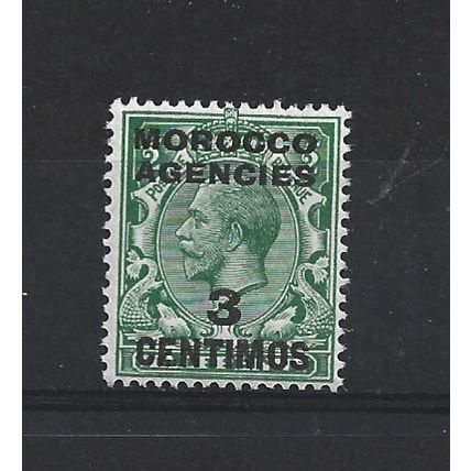 MoroccoAgencies.SG128 3c on 1/2d Green.Mounted Mint.Apr24
