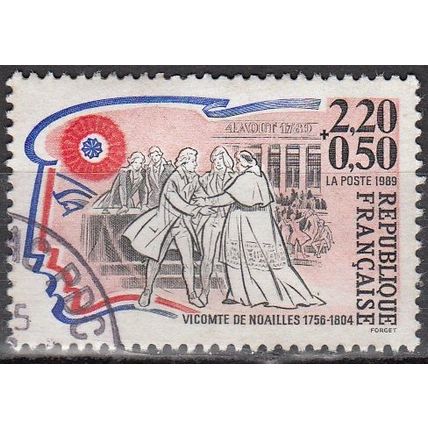 France 1989 Michel 2702C O Cote (2008) 1.20 € Révolution française Cachet rond