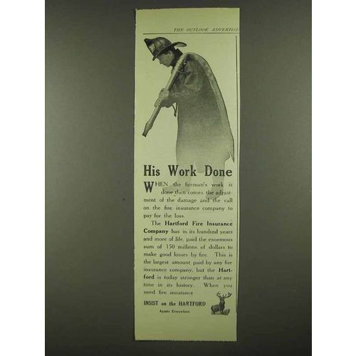 1912 Hartford Insurance Ad - His Work Done