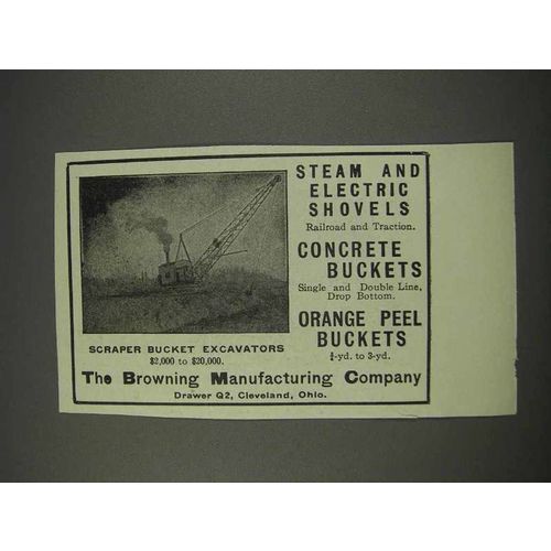 1910 The Browning Scraper Bucket Excavators Ad