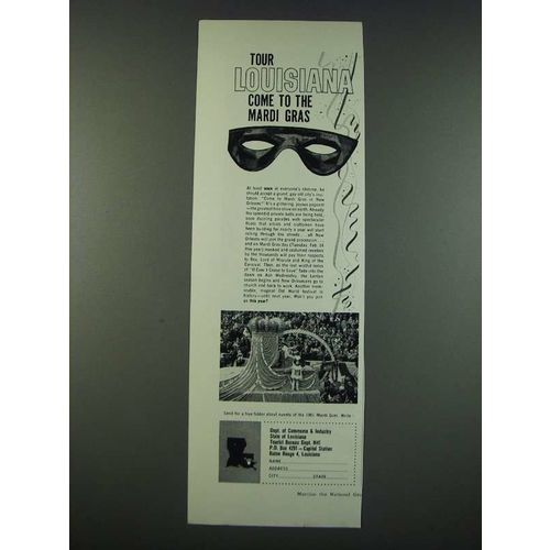 1961 Louisiana Tourism Ad - Come to the Mardi Gras