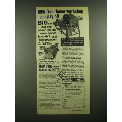 1976 Belsaw Planer Molder Saw Ad - Your Home Workshop