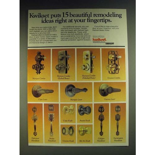 1984 Kwikset Locksets Ad - Kwikset puts 15 beautiful remodeling ideas