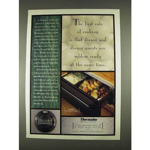 1996 Thermador Warming Drawer Ad - Rule of Cooking