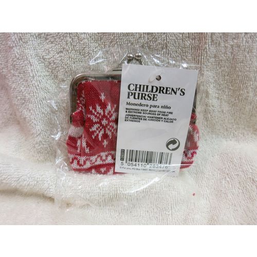 Christmas Children's Purse Chrome Red and White