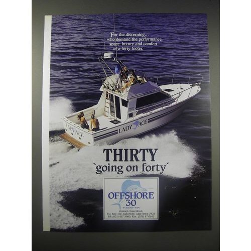 1990 Acecraft Cape Offshore 30 Boat Ad - For the discerning