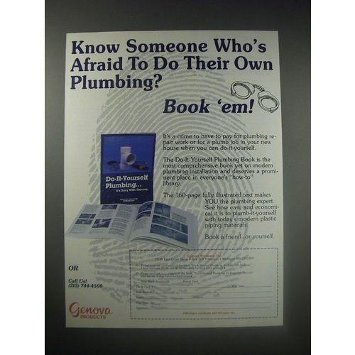 1990 Genova Products Ad - Know someone who's afraid to do their own plumbing?