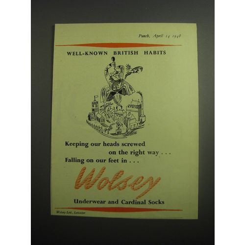 1948 Wolsey Underwear and Cardinal Socks Ad - Heads Screwed on Right