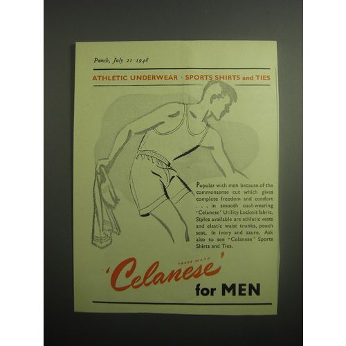 1948 Celanese Fabric Ad - Athletic underwear