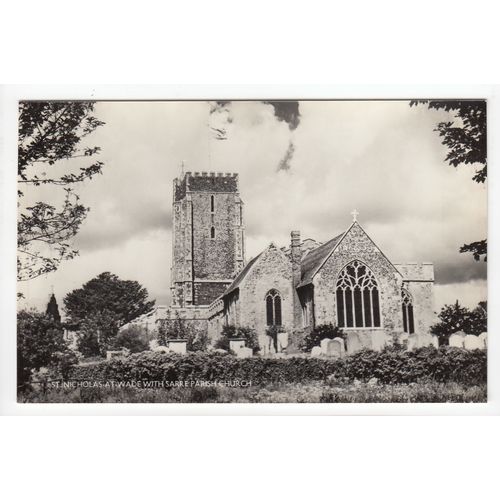 St Nicholas-at-Wade with Sarre Parish Church Postcard RP Kent