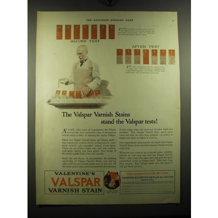 1921 Valentine's Valspar Varnish Stain Advertisement