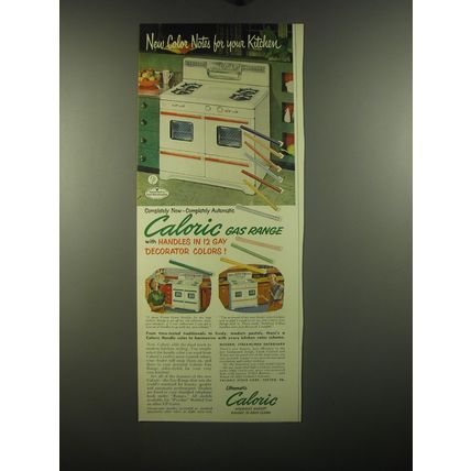 1953 Caloric Gas Range Ad - New Color Notes for your Kitchen