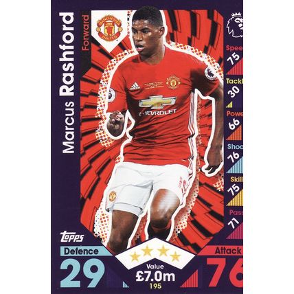 Match Attax 2016/2017 195 Marcus Rashford Manchester United