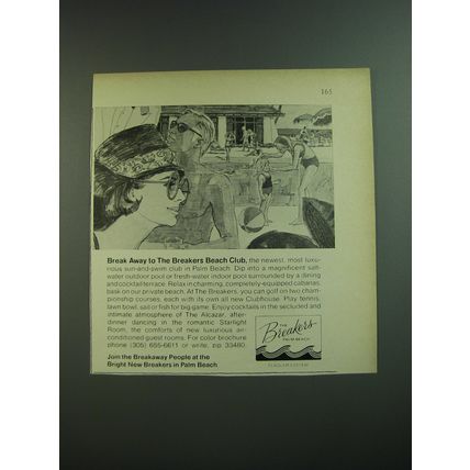 1969 Breakers Beach Club Ad - Break away to Breakers Beach Club