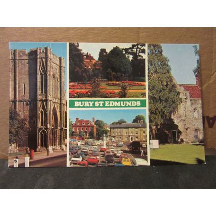multiview, BURY ST. EDMUNDS, SUFFOLK. unused postcard Colourmaster dated 1980 =