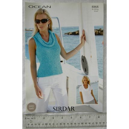 Vintage: Sirdar 8868 tops, ocean, 32-42 inch, 81-107 cm, easy knit