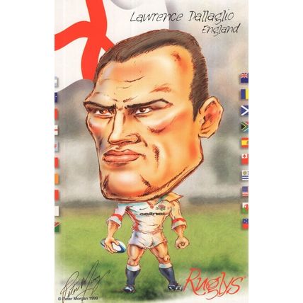 Lawrence Dallaglio 1999 Rugby Team Rare Artist Signed Postcard