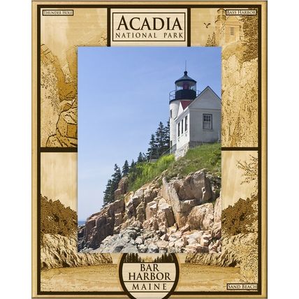 Acadia National Park Laser Engraved Wood Picture Frame Portrait (8 x 10)