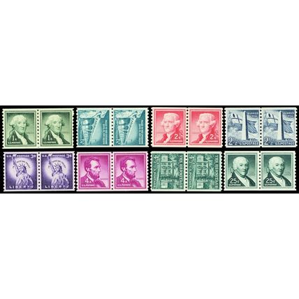 Liberty Series Coil Pair Postage Stamps In Mint NH Condition Scott 1054-59