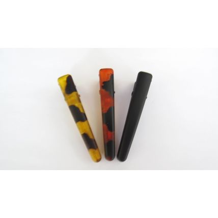 2 1/4 inch black auburn golden acrylic alligator hair clip fine thin hair