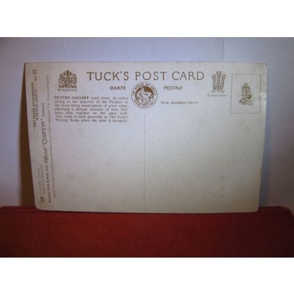 STATE GALLERY, WINDSOR CASTLE, unused antique postcard R. Tuck 'Oilette' =
