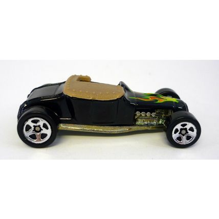 Hot Wheels Track T Black Die-Cast Car w/Flames 1998