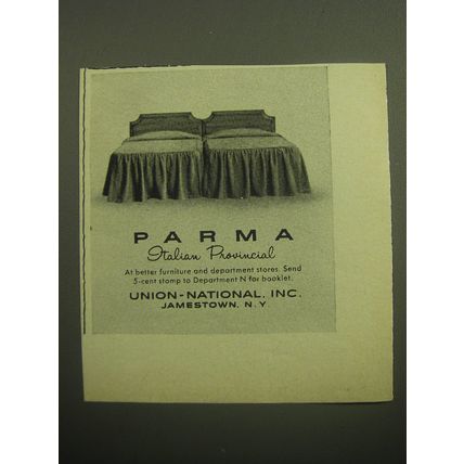 1958 Union-National Parma Furniture Ad - Beds