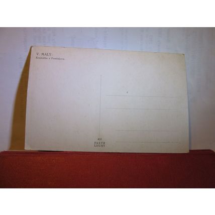 MAKING LACE by Vaclav Maly, Czeck artist unused postcard =