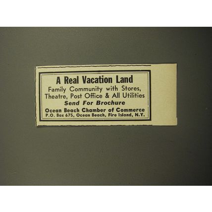 1960 Ocean Beach Chamber of Commerce Ad - A real vacation land