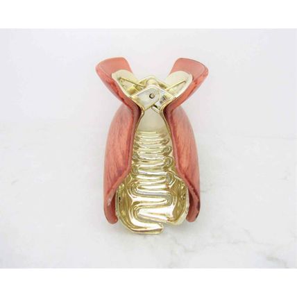 Wood finish hair claw clips barrette