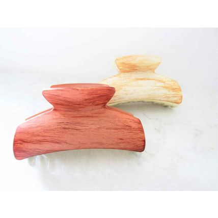 Wood finish hair claw clips barrette