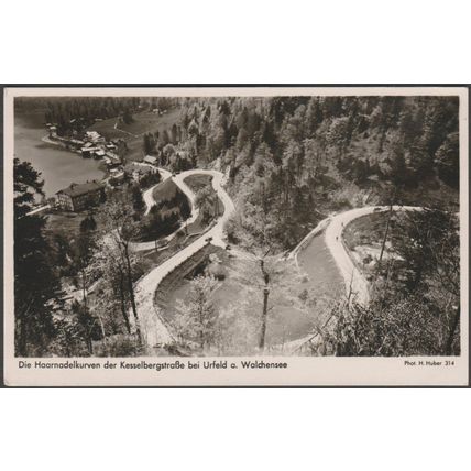 Der Kesselbergstraße bei Urfeld am Walchensee, 1950 - Hans Huber Foto-AK