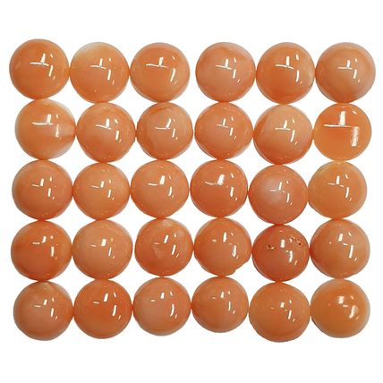 53549 - 30 Piece Lot of 7 mm Natural Pink Taiwanese Coral Late 1970 or Early1980
