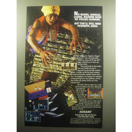 1993 Konami Prince of Persia Video Game Advertisement - No bombs, missiles