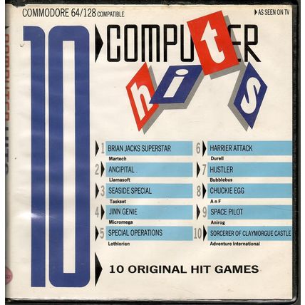 COMMODORE 64 - 10 Comput Hits - 1985 - Chuckie Egg, Harrier Attack, Ancipital