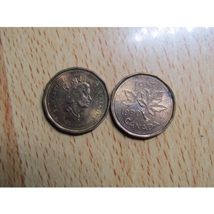 1990 Queen Elizabeth 1 Cent Canada Coin