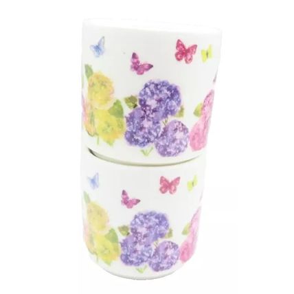 Butterfly & Flower Egg Cups Set of Two Ceramic Fine China Ceramic 5 CM Tableware