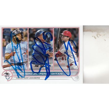 VLADIMIR GUERRERO JR, SALVADOR PEREZ & SHOHEI OHTANI AUTO 2022 AL HOME RUN LDRS