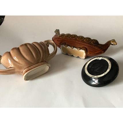 3 Wade Viking Boat Whimtray Dish Boxer Dog Scallop Vase GC
