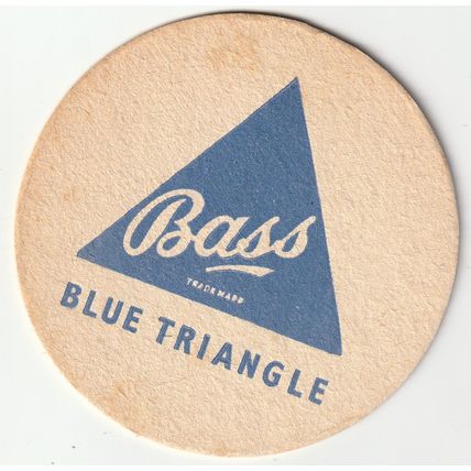 BEER MAT - BASS BREWERY - BLUE TRIANGLE - (Cat No 037) - (1957)